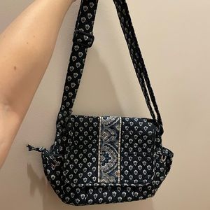 Vera Bradley Blue Paisley Print Messenger Bag Crossbody Purse